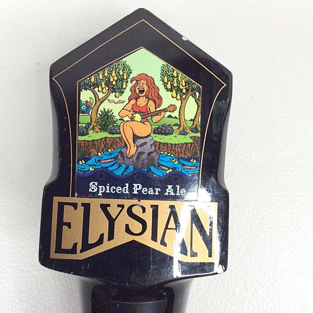Elysian Spiced Pear Ale Oddland Beer Tap Handle Seattle Washington Wood 10